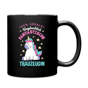 100% Unglaublich Fantastische Trauzeugin Einhorn - Tasse einfarbig - Schwarz - Rechts