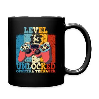 Geburtstag 13 Offizielle Teenager Junge Level 13 - Tasse einfarbig - Schwarz - Rechts