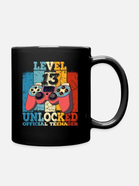 Geburtstag 13 Offizielle Teenager Junge Level 13 - Tasse einfarbig - Schwarz