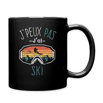j'peux pas j'ai ski - cadeau skieur - Mug uni - noir - Droite
