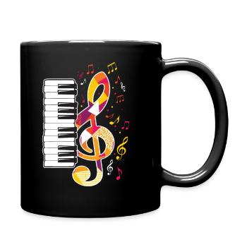 Piano Music Notes Piano Keys Pianist Keyboard - Full Colour Mug - black - Right