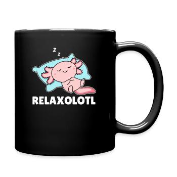 Relaxolotl Axolotl lovers sweet animals relax - Full Colour Mug - black - Right