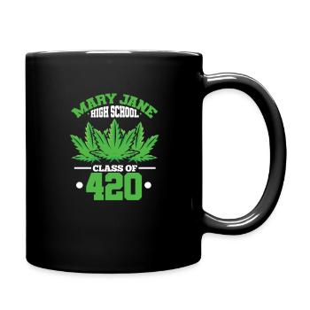 420 Cannabis Hemp Weed Weed Ganja Joint Gift - Full Colour Mug - black - Right