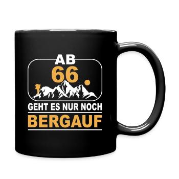 Wandern Berge 66 Geburtstag Geschenk 66 Jahre - Tasse einfarbig - Schwarz - Rechts