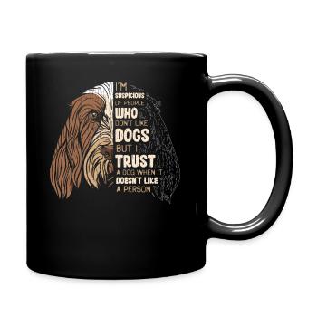 Hund deutsch Drahthaar - Tasse einfarbig - Schwarz - Rechts