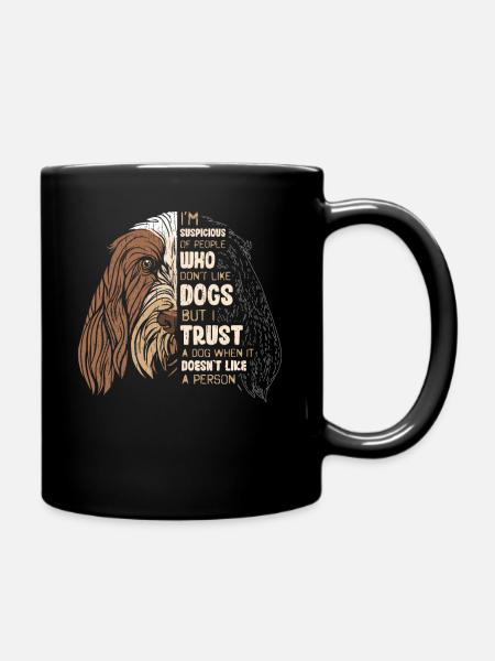 Hund deutsch Drahthaar - Tasse einfarbig - Schwarz