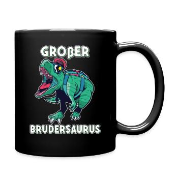 Großer Brudersaurus 2021 Bruder Dino ich werde - Tasse einfarbig - Schwarz - Rechts