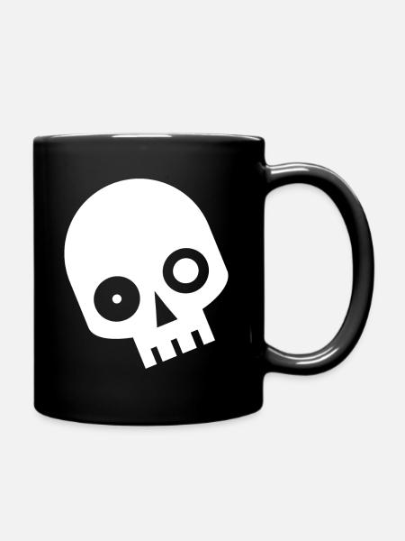Totenkopf Totenköpfe Skully Skelett Horror - Tasse einfarbig - Schwarz