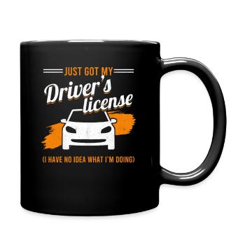 Driving Permit Teen Driver Just Got My Driver's - Full Colour Mug - black - Right