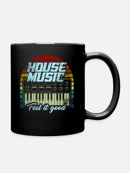 House Musik - Tasse einfarbig - Schwarz