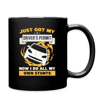 Just Got My Drivers Permit License Car Stunts Teen - Tasse einfarbig - Schwarz - Rechts