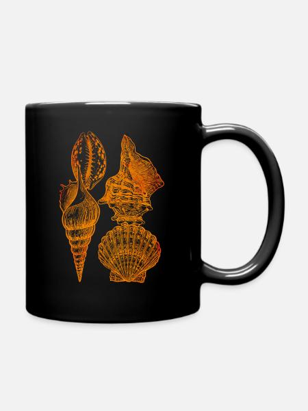 Muscheln - Tasse einfarbig - Schwarz