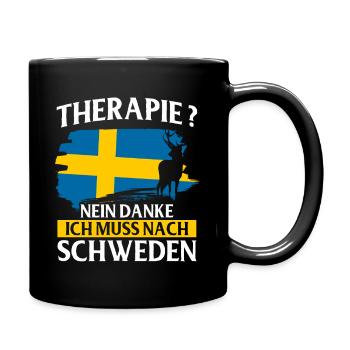 Schweden Flagge Skandinavien Stockholm Fußball - Tasse einfarbig - Schwarz - Rechts