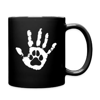 Les chiens laissent des empreintes de pattes dans nos vies - Mug uni - noir - Droite