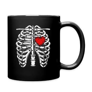 Rib Cage - Heart - Skeleton - Anatomy - X-Ray - Ha - Full Colour Mug - black - Right