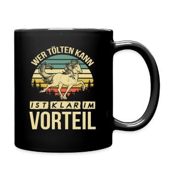 Islandpferd Reiterin Tölt Pferd tölten - Tasse einfarbig - Schwarz - Rechts