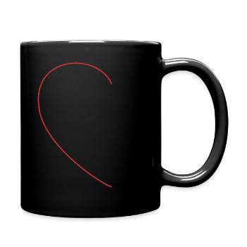 Halbes Herz - Tasse einfarbig - Schwarz - Rechts