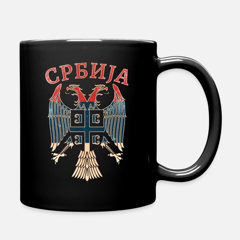Serbien Adler Wappen Serbisch Srbija Kyrillisch - Tasse einfarbig - Schwarz