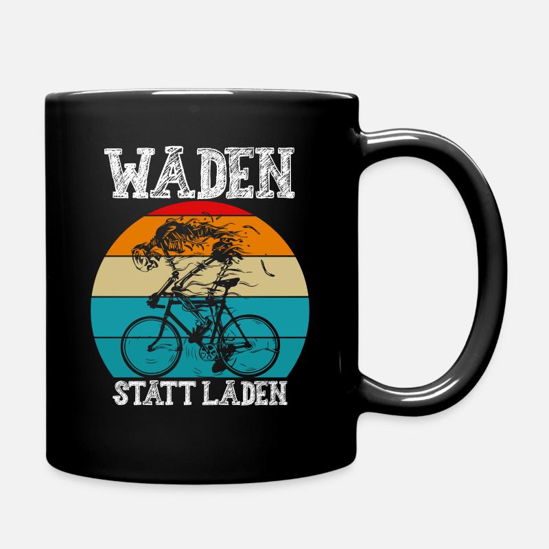 Waden Statt Laden | Anti E-Bike Fahrradfahrer - Tasse einfarbig - Schwarz