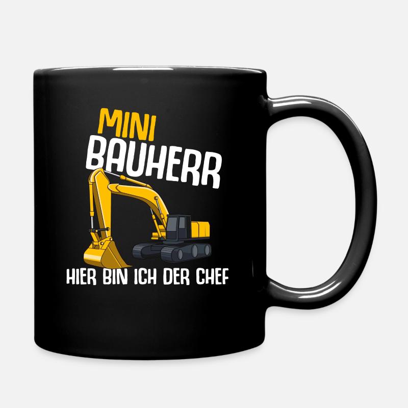Bagger Kinder Bauherr Baustelle Junge Spruch - Tasse einfarbig - Schwarz