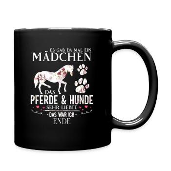 Es gab da mal ein Pferdemädchen Pferd - Tasse einfarbig - Schwarz - Rechts
