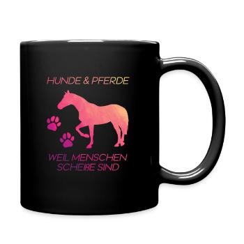 Hunde & Pferde Pferd - Tasse einfarbig - Schwarz - Rechts