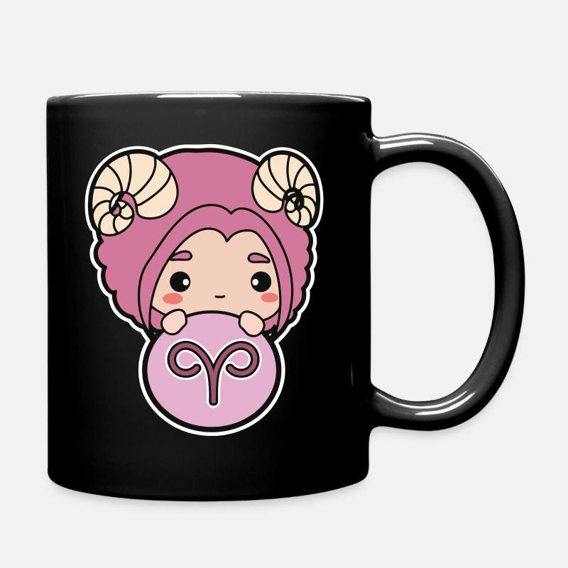 Widder Chibi - Tasse einfarbig - Schwarz