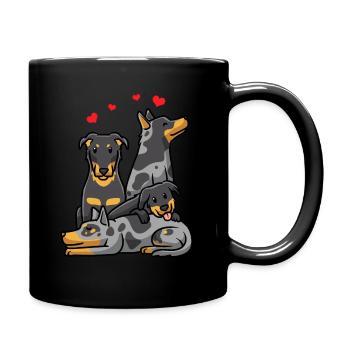 Beauceron Dogs Berger de Beauce Dog Owners - Full Colour Mug - black - Right