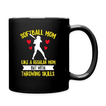 Softball saying for your softball mom - Full Colour Mug - black - Right