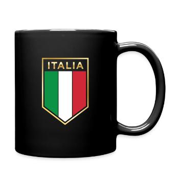 Italienisches Design Stolzes italienisches italienisches Flaggenschild - Tasse einfarbig - Schwarz - Rechts