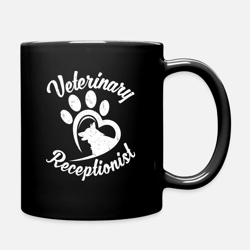 Animal Vet Tech Assistant Veterinary Receptionist - Full Colour Mug - black
