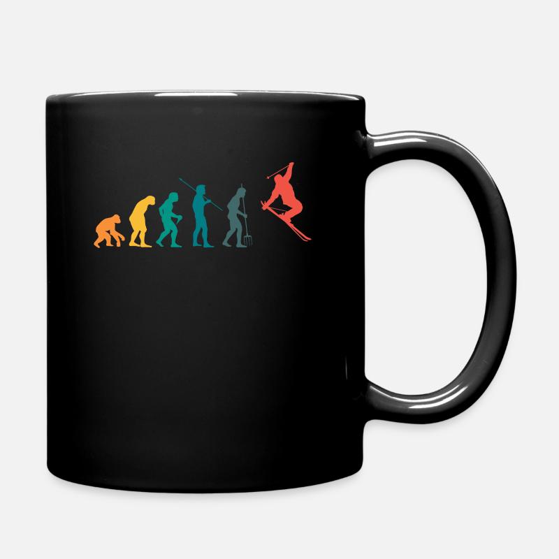 Vintage Retro Evolution Ski Fahrer - Tasse einfarbig - Schwarz
