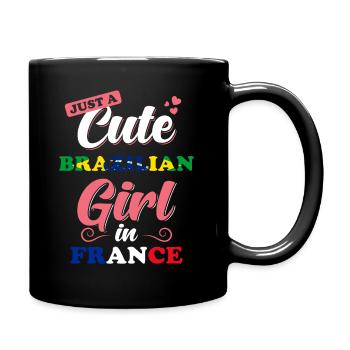 Brasilien Frankreich Spruch - Tasse einfarbig - Schwarz - Rechts