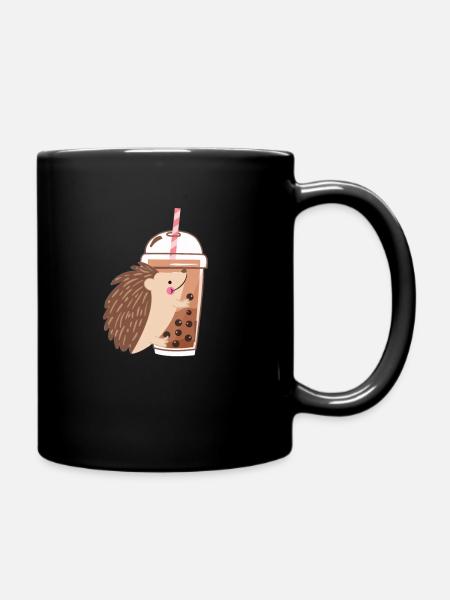 Bubble Tea Hedgehog - Full Colour Mug - black