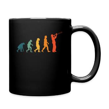 Trombone Evolution Retro Wind Orchestra Trombonist - Full Colour Mug - black - Right