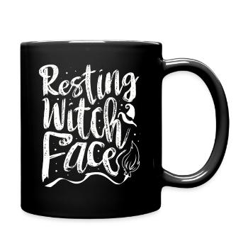 Halloween Lustig Resting witch face - Tasse einfarbig - Schwarz - Rechts