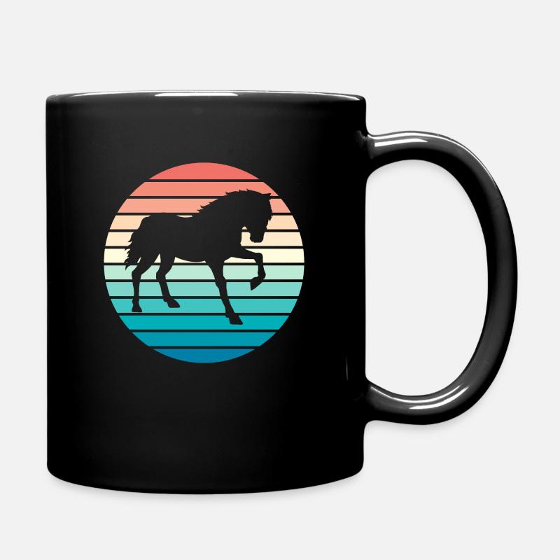 Cheval Retro Chevaux Vintage Équitation Cavalier - Mug uni - noir