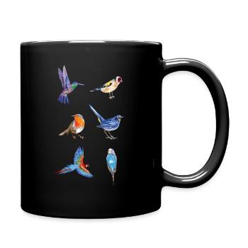 Vögel Beobachten Fernglas Vogel Abbildung Natur - Tasse einfarbig - Schwarz - Rechts