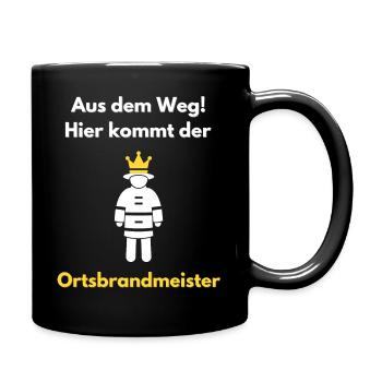 Lustig Ortsbrandmeister Freiwillige Feuerwehr - Tasse einfarbig - Schwarz - Rechts