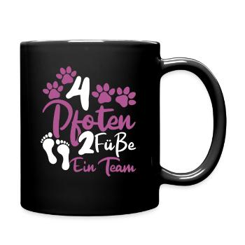 Hundebesitzer Frauchen Hunde Liebe Geschenke - Tasse einfarbig - Schwarz - Rechts