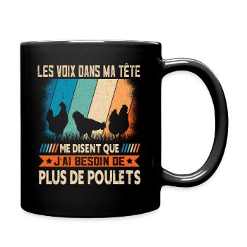 Papys Poules Humour Mamans Poules - Mug uni - noir - Droite