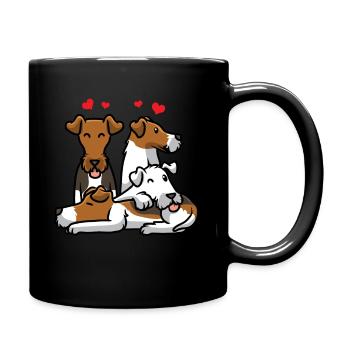 Foxterrier Drahthaar - Tasse einfarbig - Schwarz - Rechts