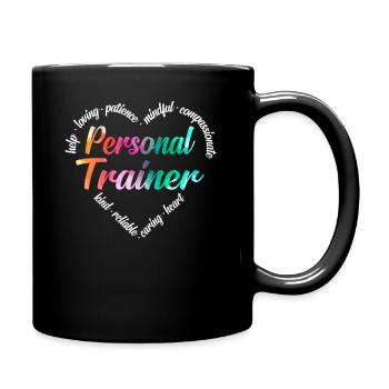 Personal Trainer Heart Word Cloud - Tasse einfarbig - Schwarz - Rechts