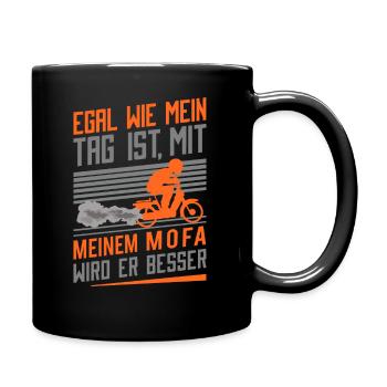 Mofa Mofaroller Moped Mofafahrer Mofas lustige - Tasse einfarbig - Schwarz - Rechts