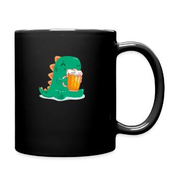 Beer Gift with Dino - Full Colour Mug - black - Right