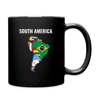 south america map, south america apparel - Full Colour Mug - black - Right