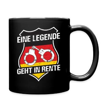 Eine Legende Geht In Rente Polizist Pension - Tasse einfarbig - Schwarz - Rechts