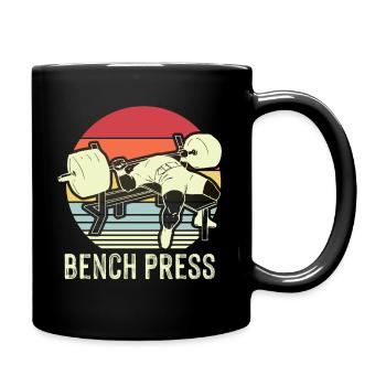 Bench Press Retro Workout Fitness Training - Full Colour Mug - black - Right