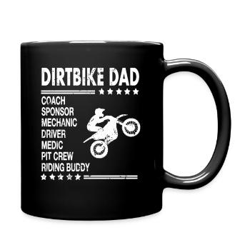Dirtbike DAD Motocross Sponsor Coach Motorcycle - Full Colour Mug - black - Right
