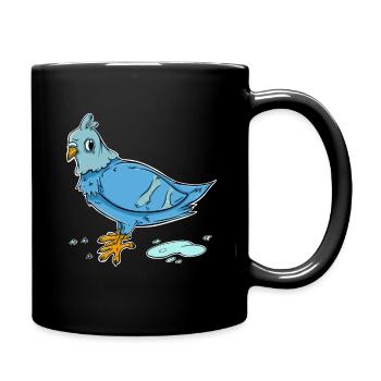 Taube - Lustiger Vogel - Tasse einfarbig - Schwarz - Rechts